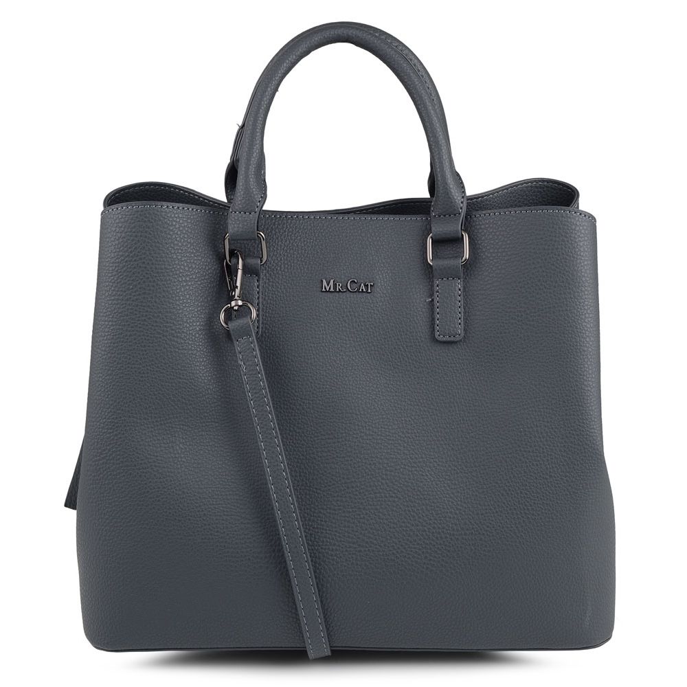 black tote bolsa leather