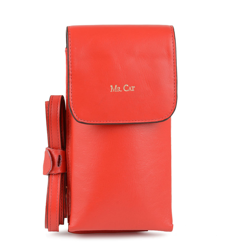 BOLSA COURO PORTA CELULAR E CARTÃO VERMELHO Vermelho - Renner