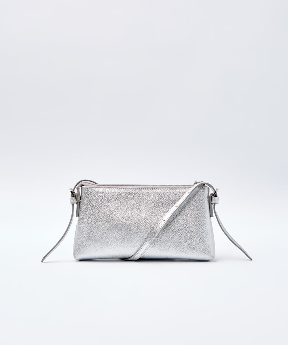 BOLSA SHOULDER COURO MINI P PRATA - Mr Cat - Mobile