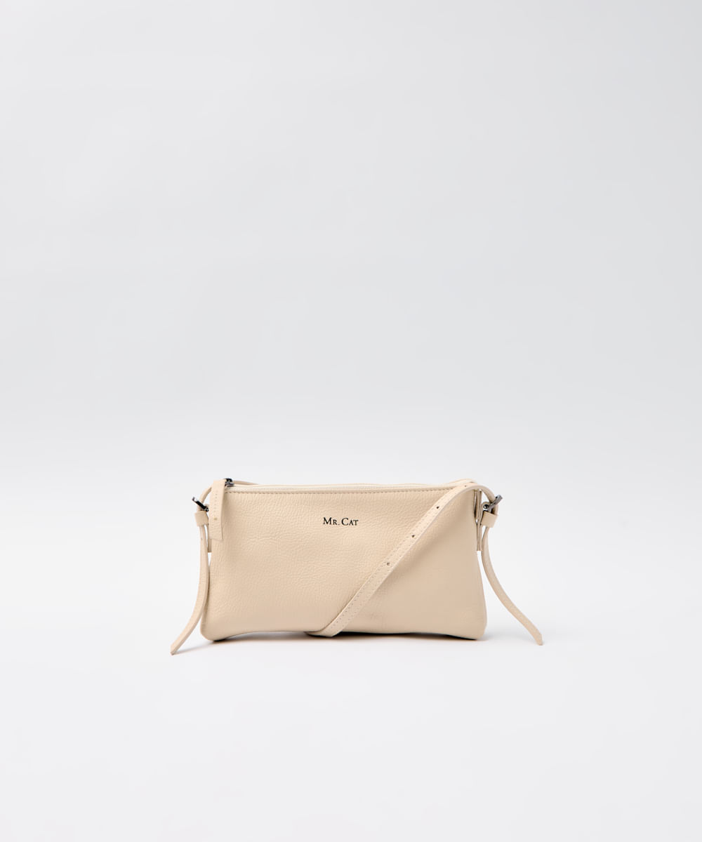 BOLSA SHOULDER COURO MINI OFF WHITE - Mr Cat - Mobile