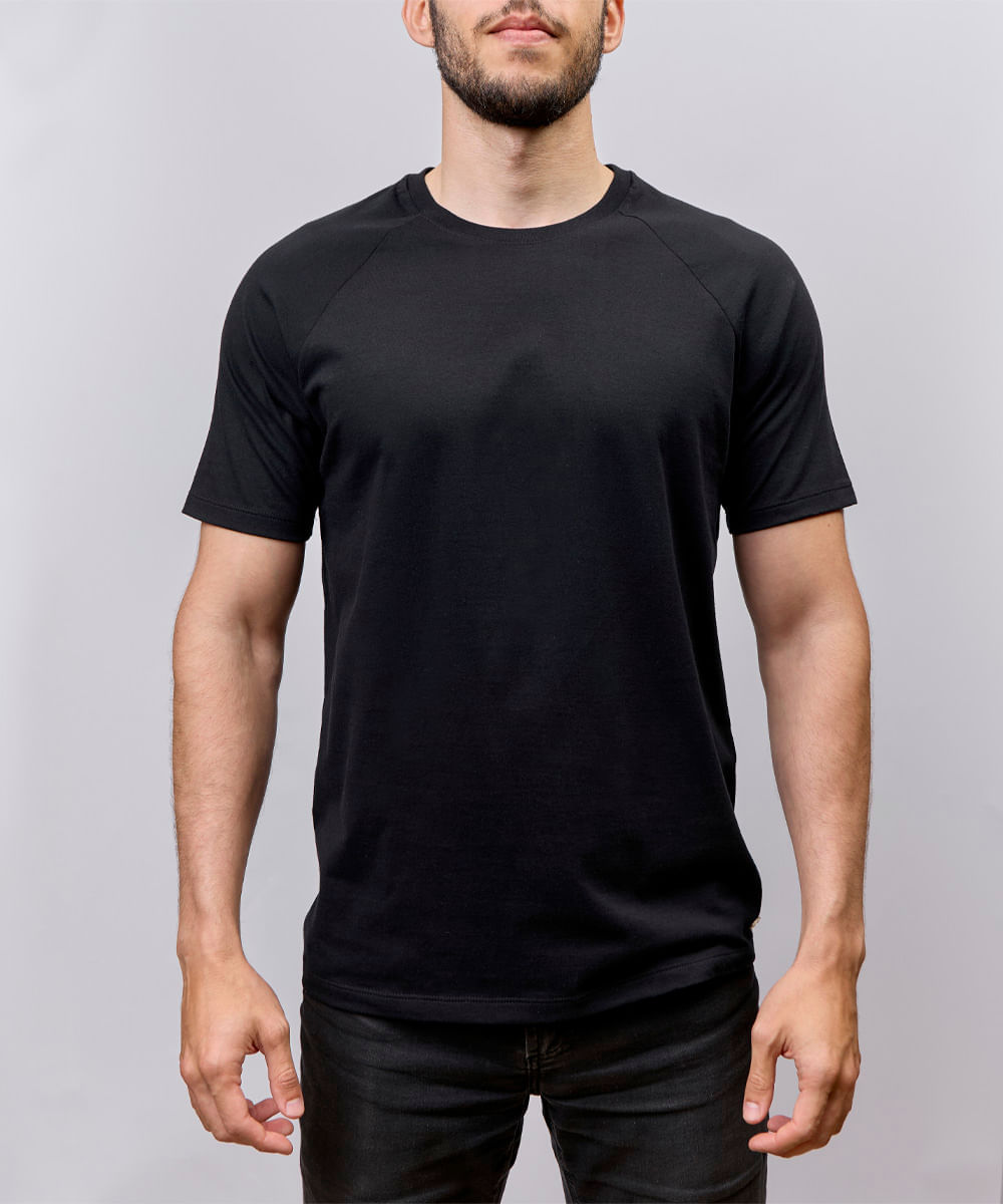 T SHIRT RAGLAN PRETO - Mr Cat - Mobile