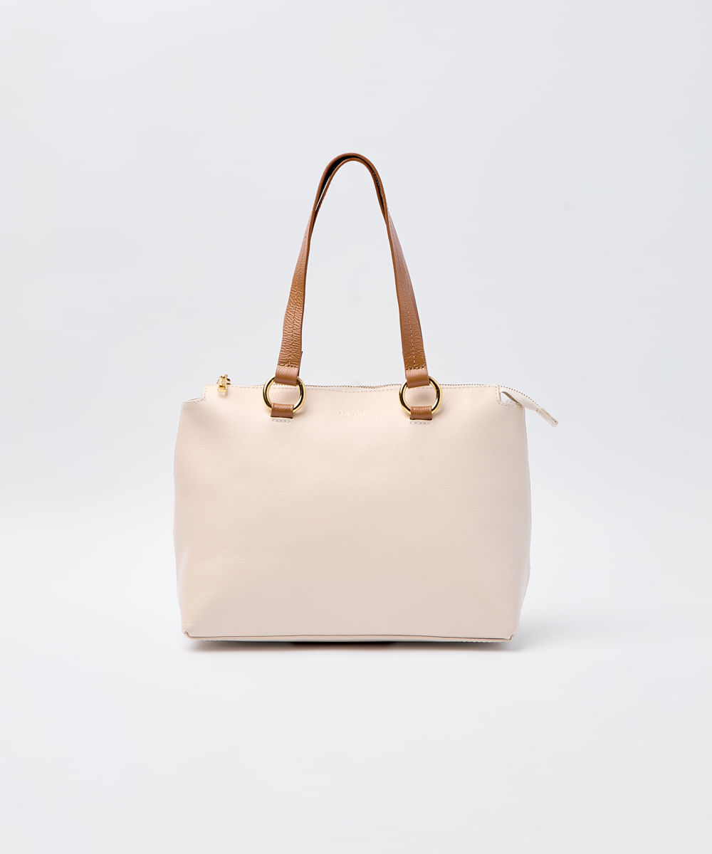 BOLSA HOBO ALÇA BICOLOR OFF WHITE - Mr Cat - Mobile