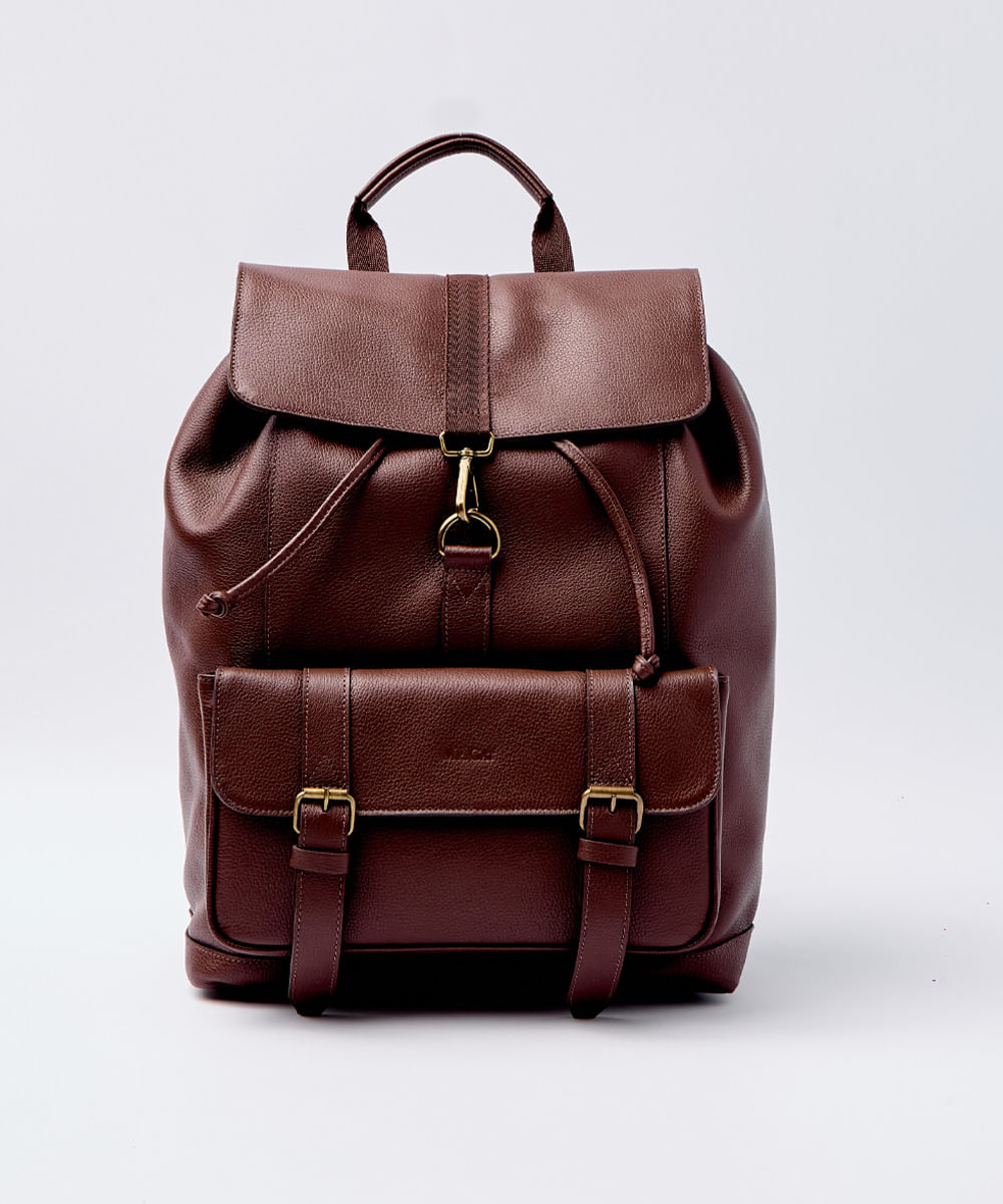 MOCHILA LEATHER FLAP CAFE - Mr Cat - Mobile