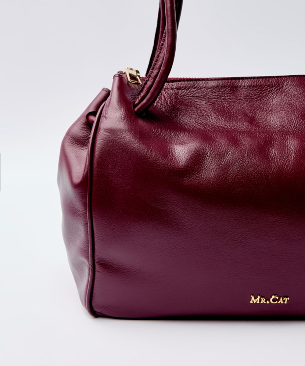 BOLSA SHOULDER COURO DETALHE ALÇA VINHO - Mr Cat - Mobile
