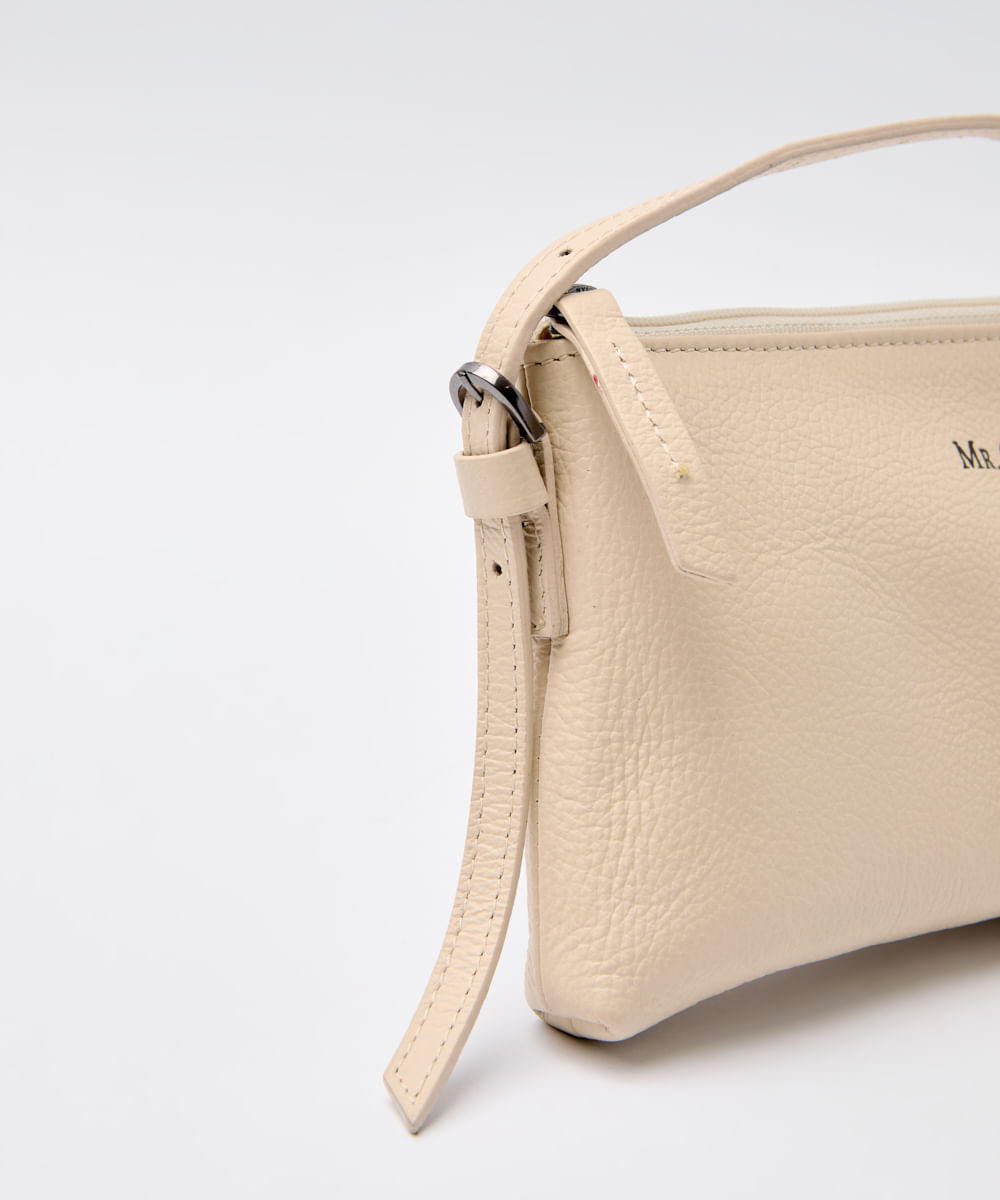 BOLSA SHOULDER COURO MINI OFF WHITE - Mr Cat - Mobile