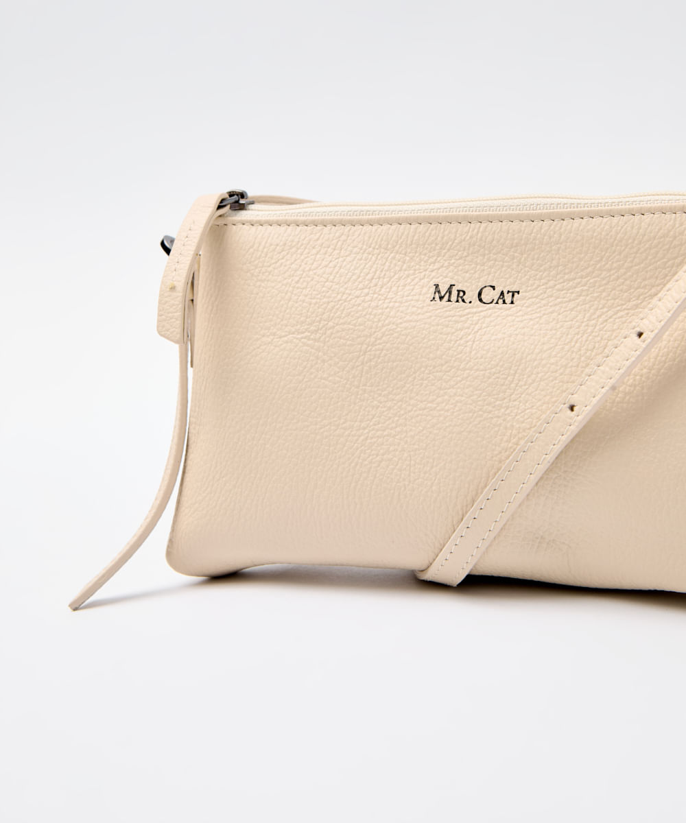 BOLSA SHOULDER COURO MINI OFF WHITE - Mr Cat - Mobile